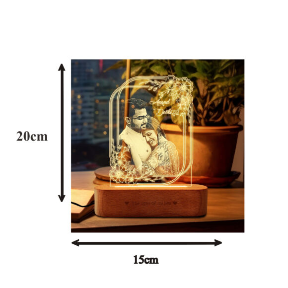 Personalized Photo Glow Lamp with LED Light and Custom Engraving - Image 6