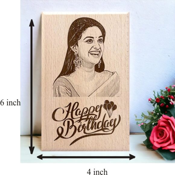 Personalized 6x4 Inch Wood Engraving with Stand – Custom Photo for Special Occasions - Image 5