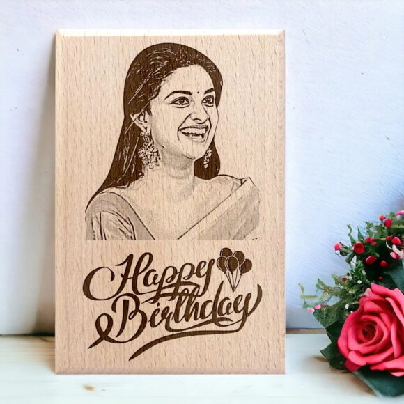 Personalized 6x4 Inch Wood Engraving with Stand – Custom Photo for Special Occasions