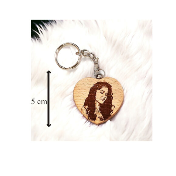 Custom Engraved Wooden Keychain with Personalized Photo & Text - Image 4