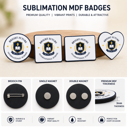 Sublimation MDF Badge