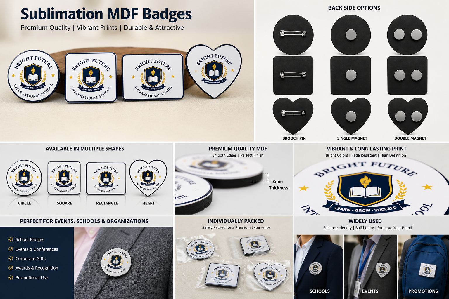 Sublimation MDF Badge