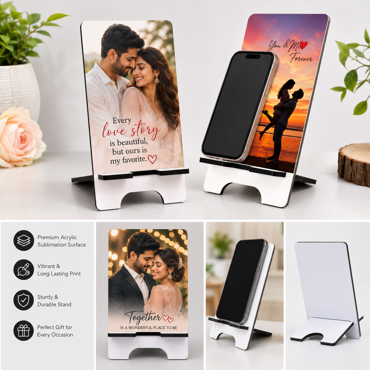 Premium MDF Sublimation Mobile Stand Blank - Image 2